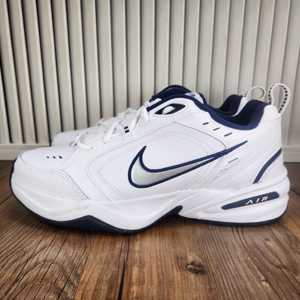 Nike Air Monarch IV Mens 8.5 White Silver Dad Training Sneakers Shoes 415445-102 - Picture 4 of 11